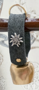 Glocke Filzband Edelweiss messing 3cm